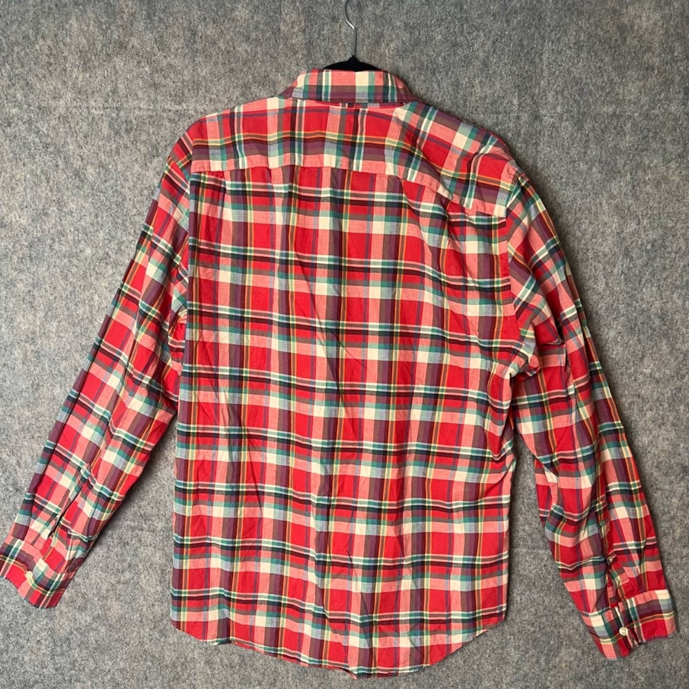 J.Crew Summer Shirt Men Size Large Red Plaid Button Down Shirt - Picture 2 of 7
